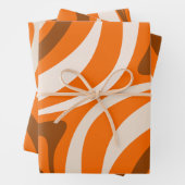 Neue Groove Retro Abstrakte Muster Orange Brown Geschenkpapier Set (Beispiel)