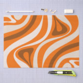 Neue Groove Retro Abstrakte Muster Orange Brown Seidenpapier (Handwerk)