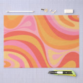 Neue Groove Retro Abstrakte Muster Rosa und Orange Seidenpapier (Handwerk)