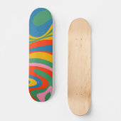 Neue Groove Retro Rainbow Abstrakt Skateboard (Vorderseite)