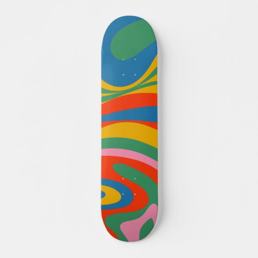 Neue Groove Retro Rainbow Abstrakt Skateboard (Vorne)