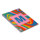 Neue Groove Retro Trippy Abstrakte Initial Notizblock (Rechte Seite)