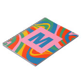 Neue Groove Retro Trippy Abstrakte Initial Notizblock (Linke Seite)