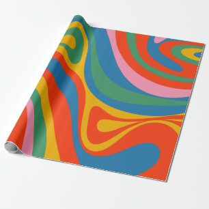 Neue Groove Retro Trippy Farbige Abstrakte Muster Geschenkpapier