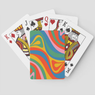 Neue Groove Retro Trippy Farbige Abstrakte Muster Spielkarten