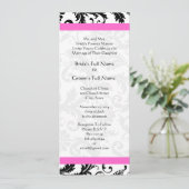 Neue Größe Damask Wirbel Hochzeitsfeier Einladung (Stehend Vorderseite)