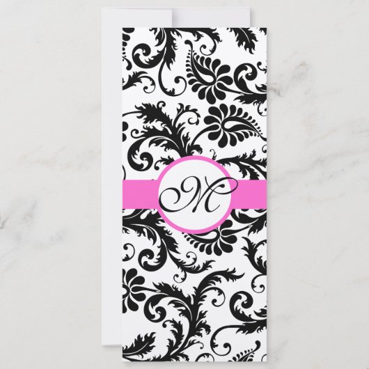 Neue Größe Damask Wirbel Hochzeitsfeier Einladung (Rückseite)