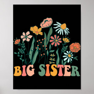Neue große Schwester Wildblume Erster Geburtstag & Poster