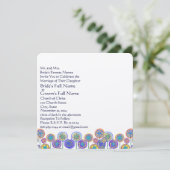 Neue Größe Square Fun Blume Hochzeit Einladung (Stehend Vorderseite)