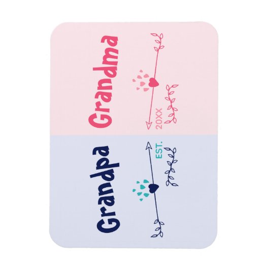 Neue Großeltern - Baby- oder Schwangerschaftsankün Magnet (Vertikal)