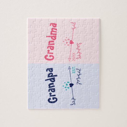 Neue Großeltern - Baby- oder Schwangerschaftsankün Puzzle (Vertikal)