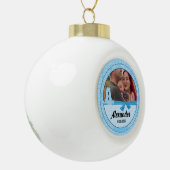 Neue Großeltern Blue Gingham Baby Monogram A Keramik Kugel-Ornament (Links)