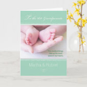 Neue Großeltern Gender Neutral Green Karte (Gelbe Blume)