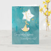 Neue Großeltern Glückwunsch, Baby in Stars Karte (Gelbe Blume)