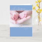 Neue Großeltern, Grandson, Blue Congr Karte (Gelbe Blume)