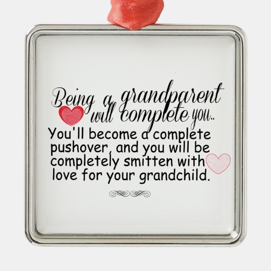 Neue Großeltern Silbernes Ornament (Vorne)