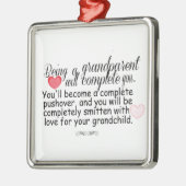 Neue Großeltern Silbernes Ornament (Links)