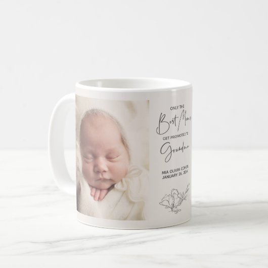 Neue Großmutter Beste Mütter erhalten 2 Foto geför Kaffeetasse (Vorderseite Links)