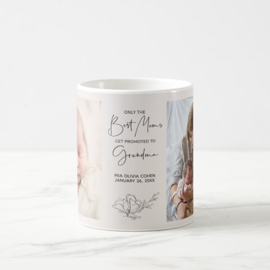 Neue Großmutter Beste Mütter erhalten 2 Foto geför Kaffeetasse (Mittel)