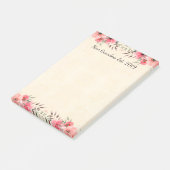 Neue Großmutter Est. 2019 hübsche Blumengrenze Post-it Klebezettel (angewinkelt)