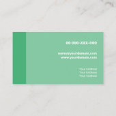 Neue grüne zeitgenössische Transparenz Visitenkarte (Rückseite)