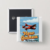 Neue Guinea Abenteuer Poster. Button (Vorne & Hinten)