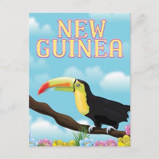 Neue Guinea Toucan Reiseplakat Postkarte (Vorderseite)