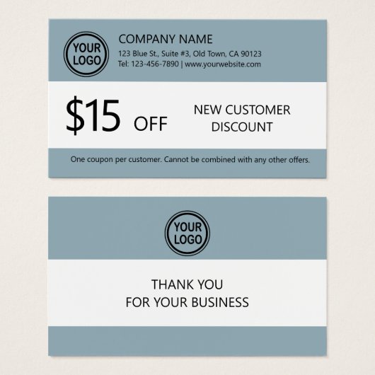 Neue Gutscheinkarte für Kunden (Vorne & Hinten)