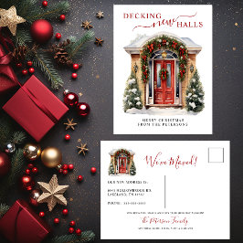 Neue Hallen Neue Zuhause Red Door Holiday Moving Ankündigungspostkarte