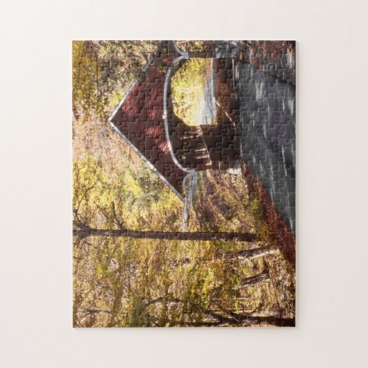 Neue Hampshire Bridge Schöner Herbstfall Puzzle (Vertikal)