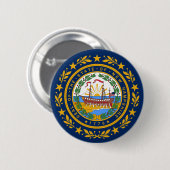 Neue Hampshire-Flagge Button (Vorne & Hinten)