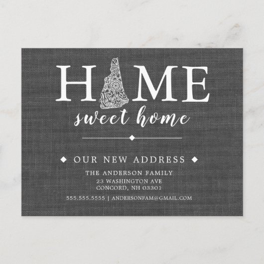 NEUE HAMPSHIRE-Karte für die Ankündigung eines Wec (Vorderseite)