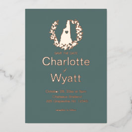 Neue Hampshire Map-Hochzeit in Urlaubsort Folieneinladung