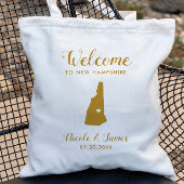 Neue Hampshire Map Wedding Welcome Bag, Gold Tragetasche