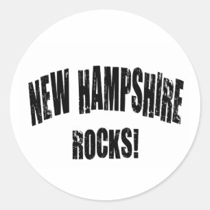 Neue Hampshire Rocks! Runder Aufkleber