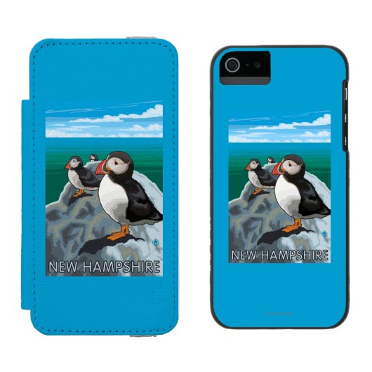 Neue HampshirePuffins Szene Incipio iPhone Geldbeutel-Hülle (Seite an Seite)
