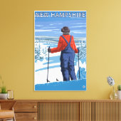 Neue HampshireSkier Admiring-Ansicht Leinwanddruck (Insitu (Wohnzimmer))