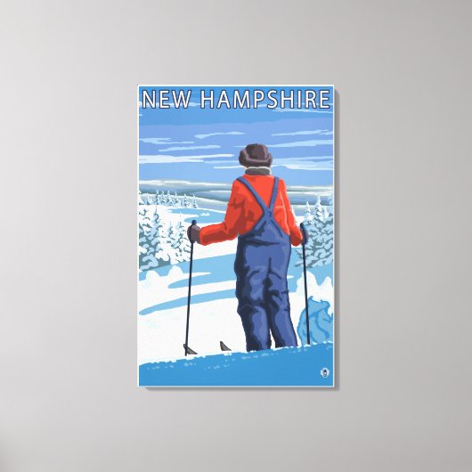 Neue HampshireSkier Admiring-Ansicht Leinwanddruck (Vorderseite)