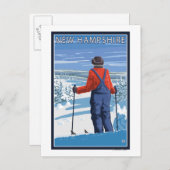 Neue HampshireSkier Admiring-Ansicht Postkarte (Vorne/Hinten)