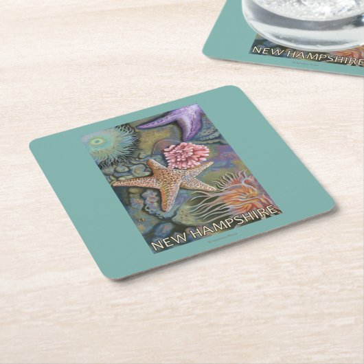 Neue HampshireTidepool Szene Rechteckiger Pappuntersetzer (angewinkelt)