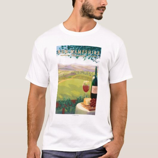 Neue HampshireWine Land-Szene T-Shirt (Vorderseite)