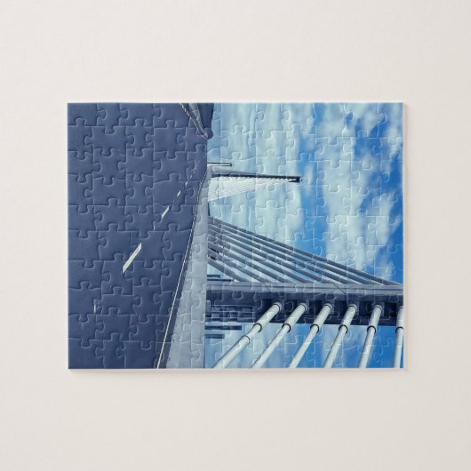 Neue Hängebrücke New Ross Wexford Irland. Puzzle (Horizontal)