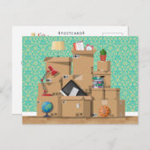 Neue Haus-Zuhause-Adresse verschieben Ankündigungspostkarte (Vorne/Hinten)