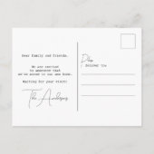 Neue Hausadresse Einfache Minimalistische Bewegung Ankündigungspostkarte (Rückseite)