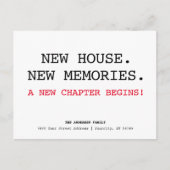 Neue Hausadresse Einfache Minimalistische Bewegung Ankündigungspostkarte (Vorderseite)