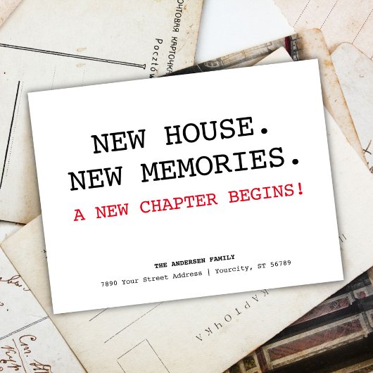 Neue Hausadresse Einfache Minimalistische Bewegung Ankündigungspostkarte