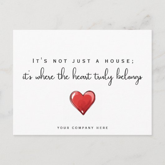Neue Hauseigentümerin Herzstück Real Anwesen Werbu Postkarte (Vorderseite)