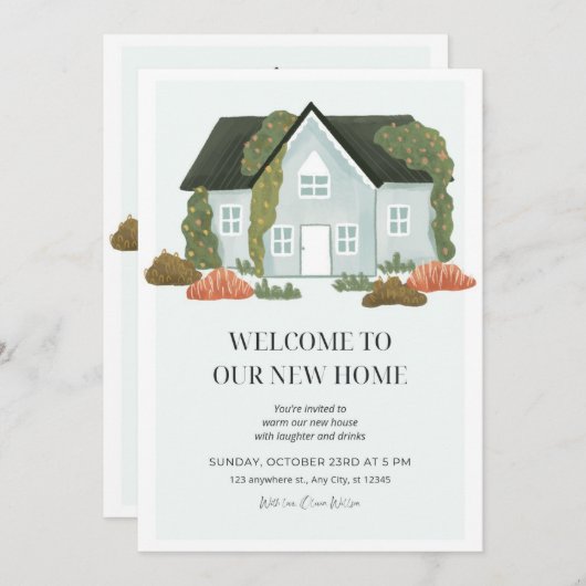 Neue Hauseinladung Einladung (Vorne/Hinten)
