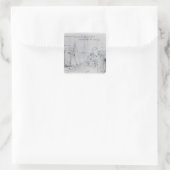 Neue Häuser in Gebäude Quadratischer Aufkleber (Tasche)