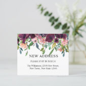 Neue Haushaltsadresse | Aquarellblumen und Grünpfl (Stehend Vorderseite)